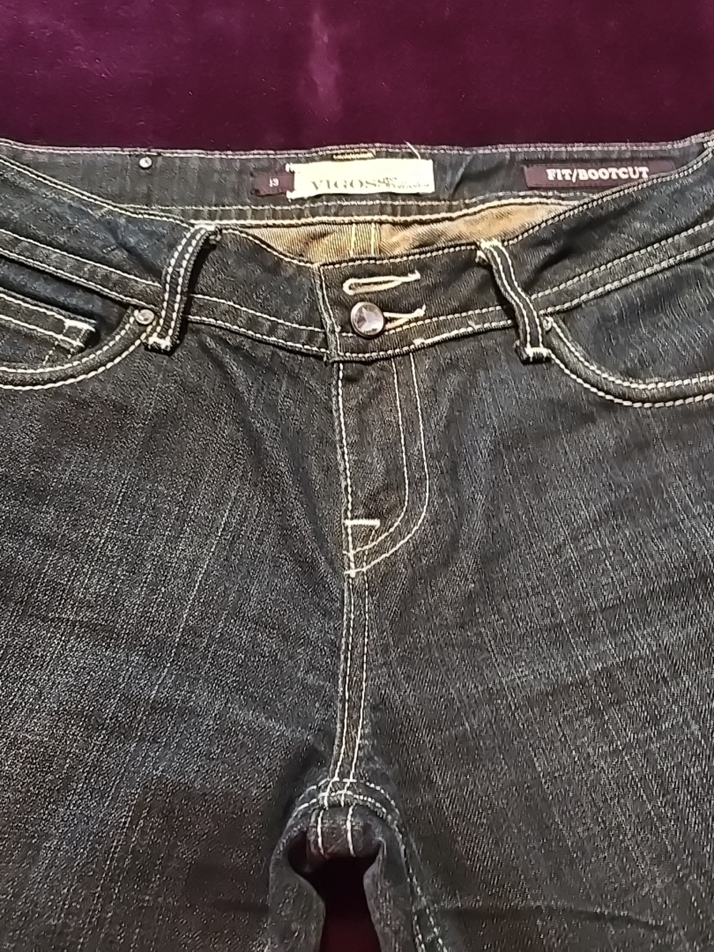 Vigoss Fit/Bootcut Women's Jeans - Dark Wash Blue Size 13 Juniors GUC